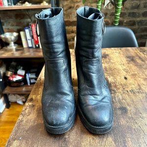 Zara Chunky Heeled Booties Size 39